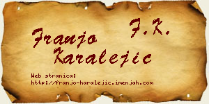 Franjo Karalejić vizit kartica